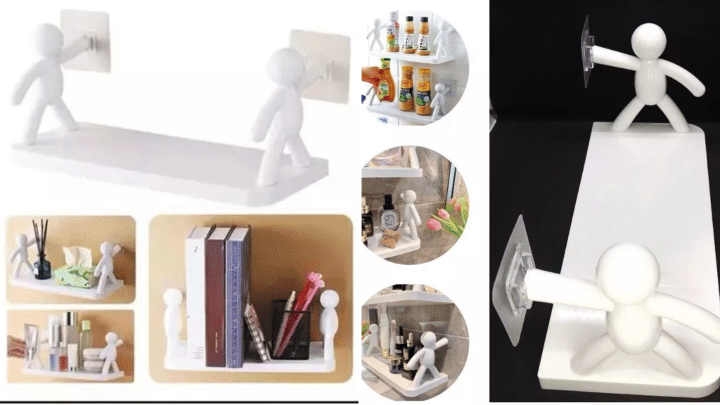 Kit Suporte Plástico Com Adesivo: Organização Sem Furo Para Sala, Cozinha e Banheiro
