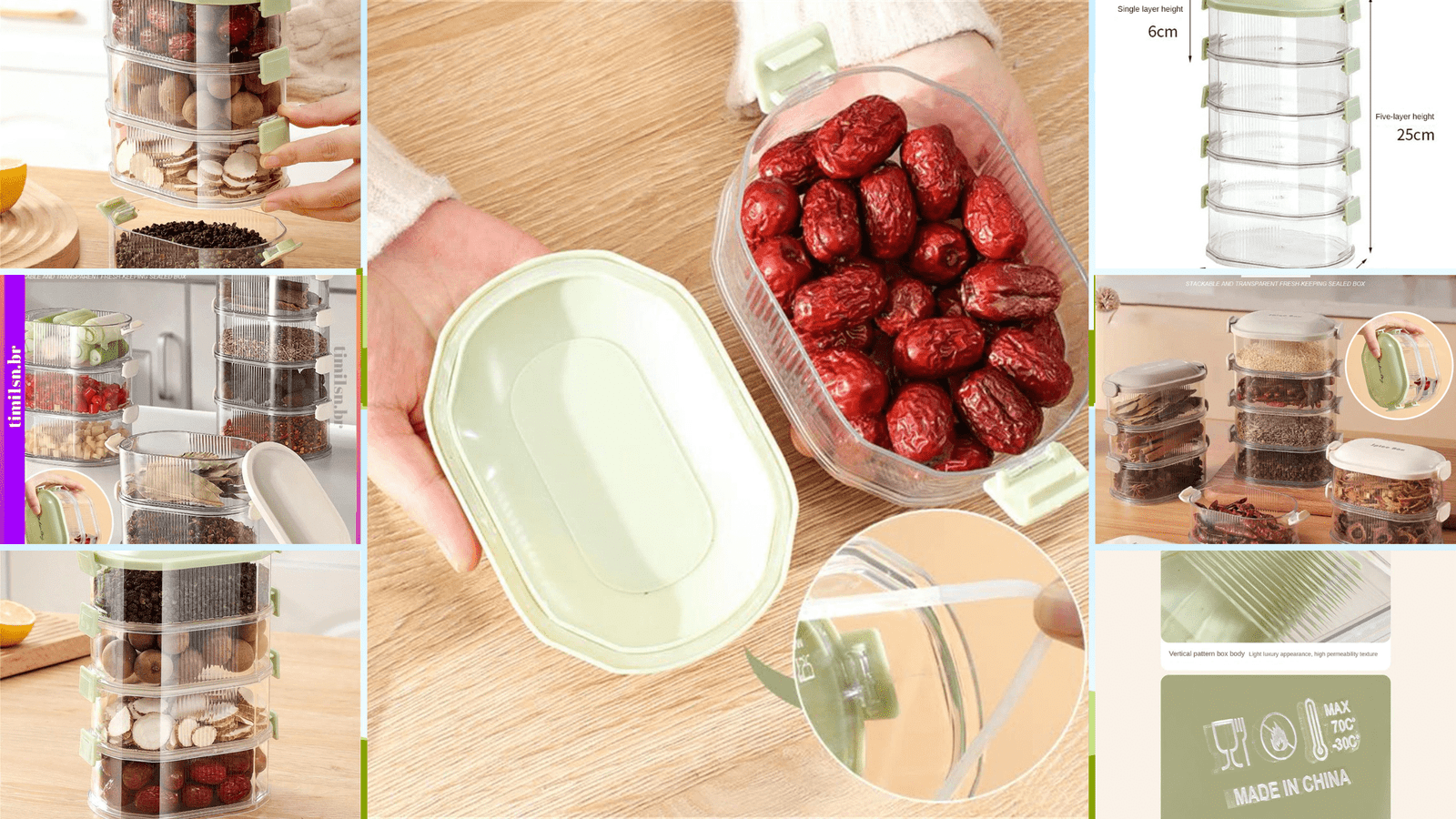 Organizador de Temperos de Cozinha Cebola Gengibre e Alho