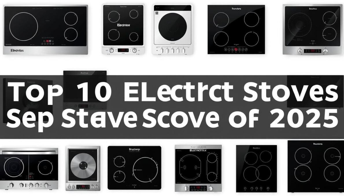 Comparativo dos melhores fogões elétricos 2025 lado a lado mostrando diferentes modelos