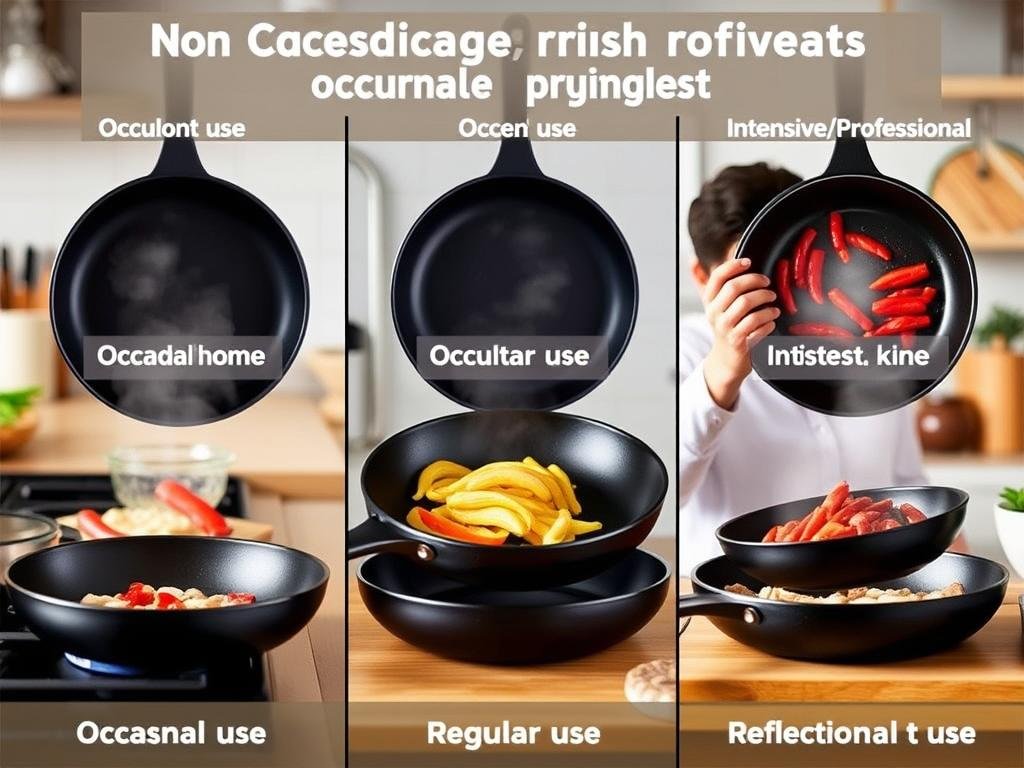 Diferentes perfis de uso de frigideiras antiaderentes desde ocasional até profissional Diferentes perfis de uso de frigideiras antiaderentes desde ocasional até profissional